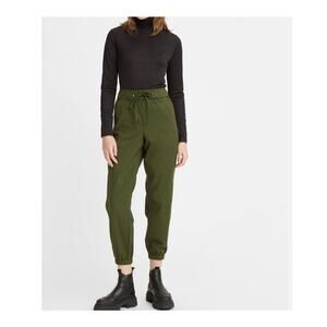 Levis Women Jogger Pants Olive Green Off Duty High Rise Relaxed Large Utility